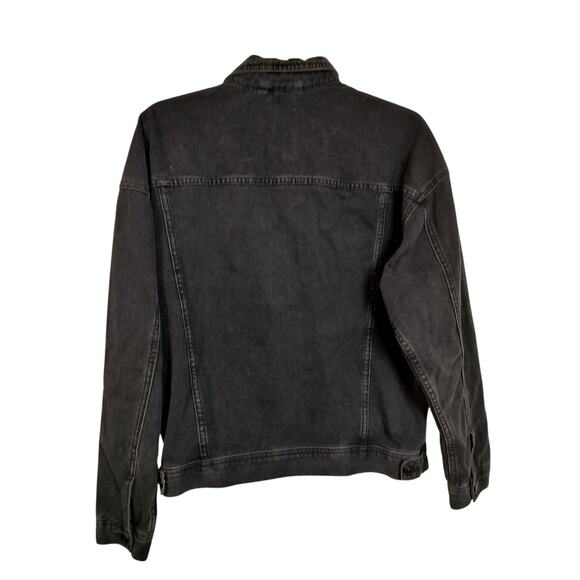 3814)YMI Long Sleeve Button Oversized Boyfriend Distressed Denim Jacket Large Jr - Picture 4 of 10